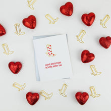 Load image into Gallery viewer, Love Knockin' Boots With Ya - Paper Clip Letterpress Card