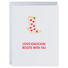 Load image into Gallery viewer, Love Knockin' Boots With Ya - Paper Clip Letterpress Card