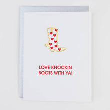 Load image into Gallery viewer, Love Knockin' Boots With Ya - Paper Clip Letterpress Card