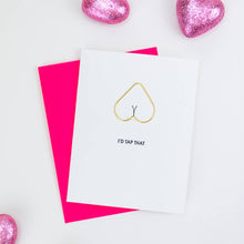 Load image into Gallery viewer, I'd Tap That - Heart Paper Clip Letterpress Greeting Card