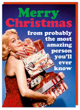 Load image into Gallery viewer, Most Amazing Person Christmas Greeting Card