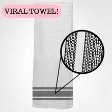 Load image into Gallery viewer, viral fuck towel, fuck tea towel, two words one finger, fuck dish towel