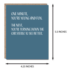 Load image into Gallery viewer, One Minute Car Stereo Birthday Card