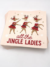 Load image into Gallery viewer, all the jingle ladies dancing reindeer napkins