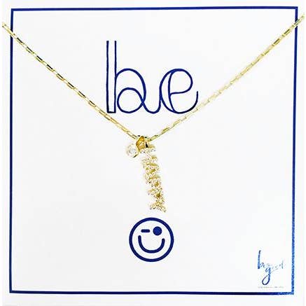 Be Happy Pave Charm Necklace