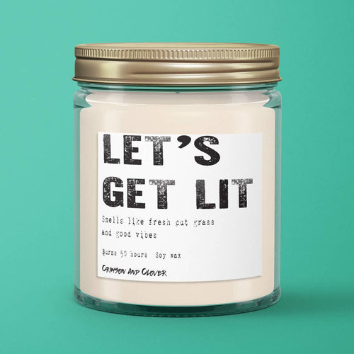 Let's Get Lit Candle Fresh Grass Candle 9 oz