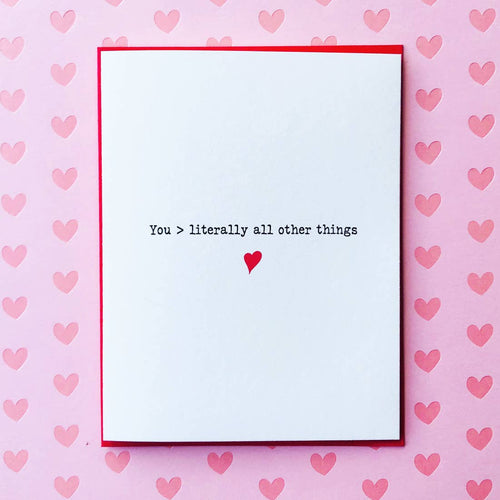 You vs All Other Things Love Card