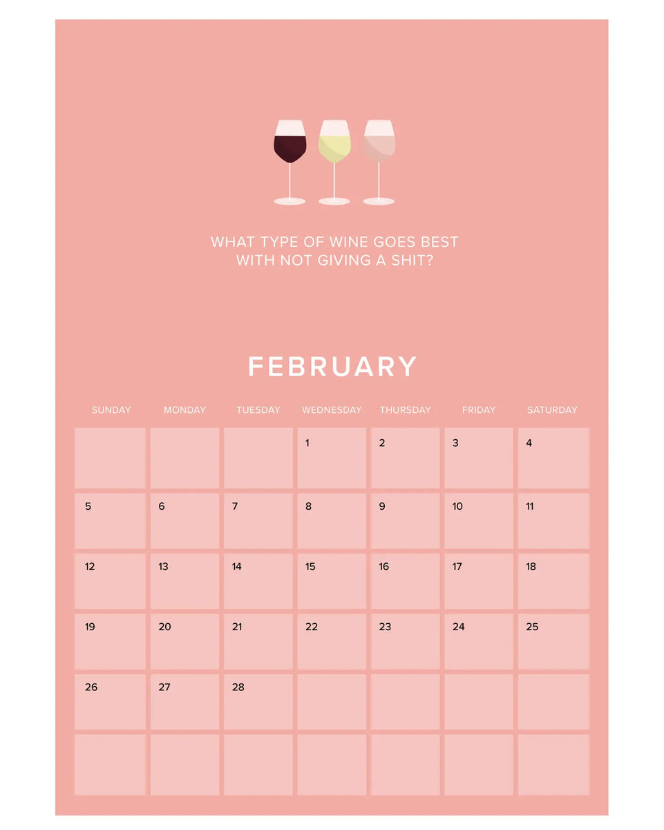 2023 Wine Calendar Two Words One Finger
