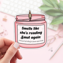 Load image into Gallery viewer, Smells like shes Reading Smut Again Stickers / Bookish