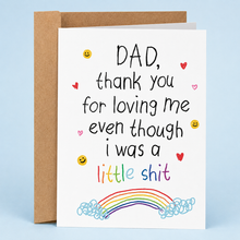Load image into Gallery viewer, Rude Father’s Day Card for Dad - I Was A Little Shit