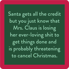 Load image into Gallery viewer, COASTER Xmas Mrs. Claus | Funny Party Gift | Home Bar Decor