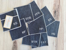 Load image into Gallery viewer, Linen Chambray Sweary Coasters, set of eight