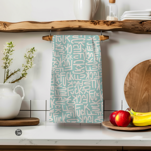 Mint Graffiti Kitchen Towel