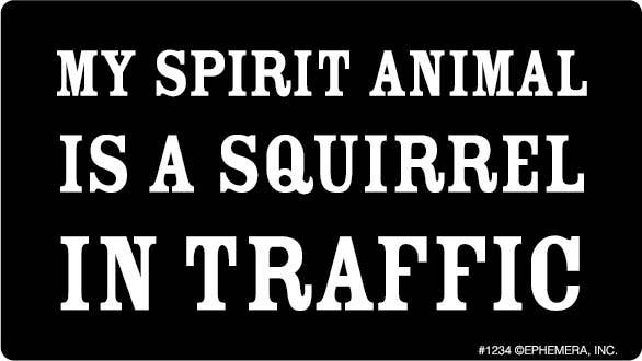 My Spirit Animal Is A Squirrel In Traffic Sticker