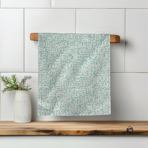 Mint Graffiti Kitchen Towel