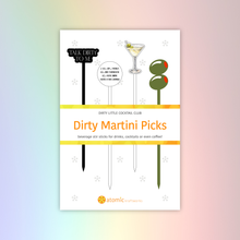 Load image into Gallery viewer, Dirty Martini Cocktail Picks | Acrylic Garnish Sticks