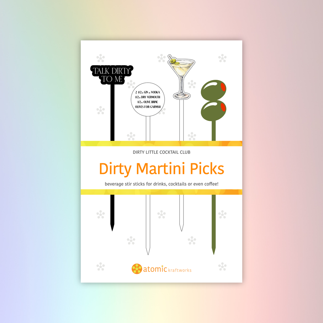 Dirty Martini Cocktail Picks | Acrylic Garnish Sticks