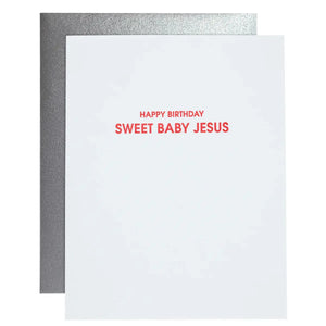 Sweet Baby Jesus Letterpress Greeting Card