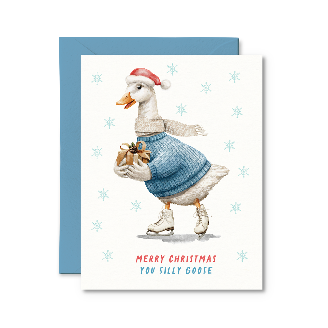 Merry Christmas You Silly Goose Funny Christmas Card