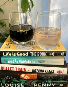 Non-Fiction Wine Glass | Stemless | Unique Gift | Bookish