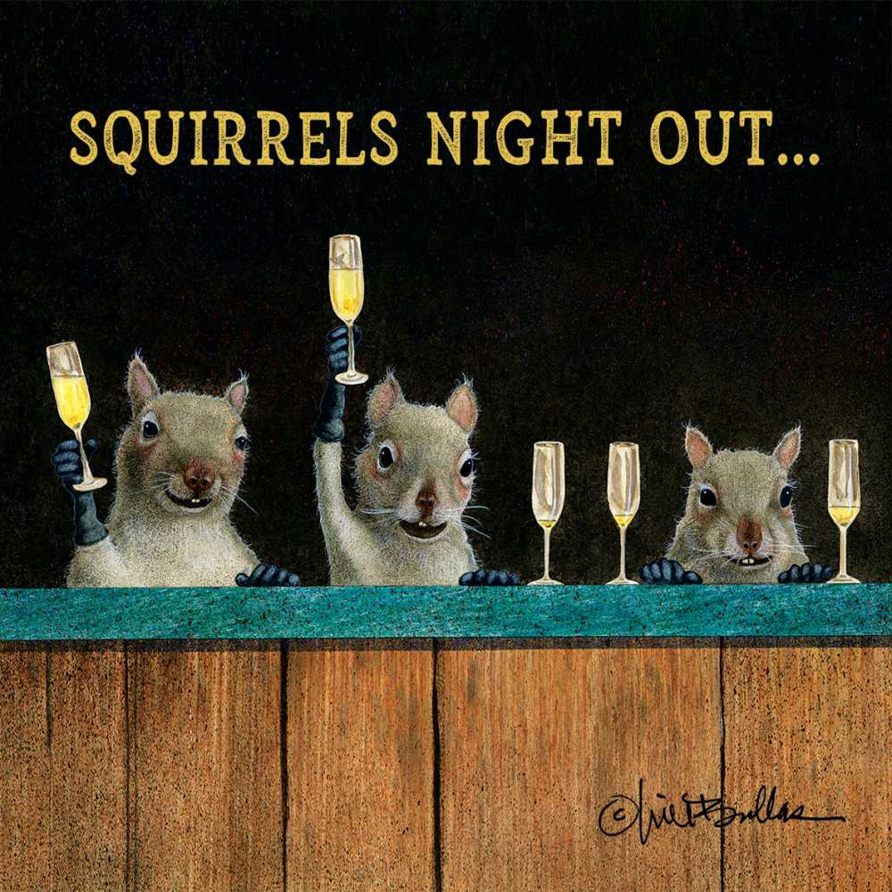 SQUIRRELS NIGHT OUT Cocktail Napkin