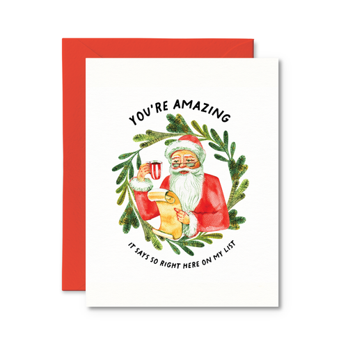 You're Amazing It Says So Right Here Funny Christmas Card