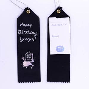 Happy Birthday Geezer Award Ribbon - Funny Card