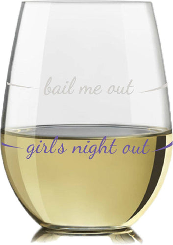 Bail Me Out Wine Glass | Stemless | Funny | Tumbler
