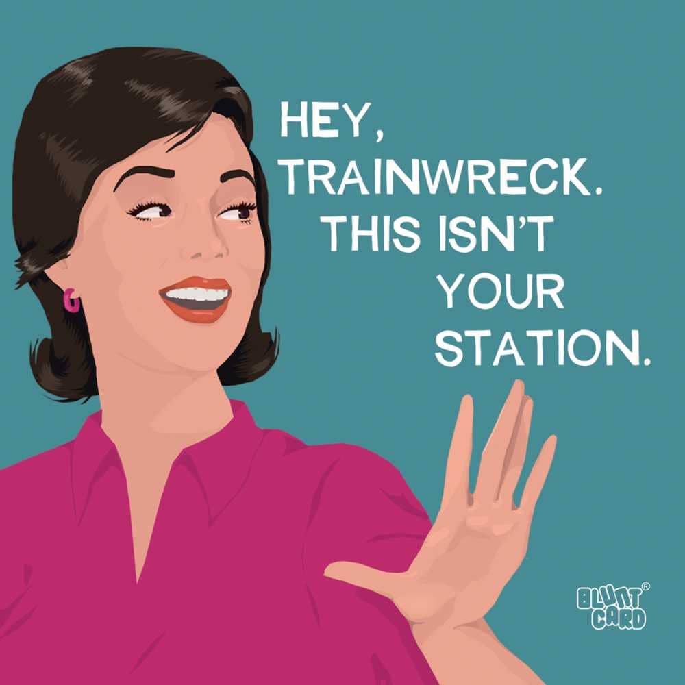 HEY TRAINWRECK Beverage Napkin