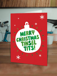 Tinsel Tits Greetings Card
