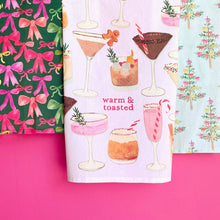 Load image into Gallery viewer, Holiday Cocktails Tea Towel | Holiday Drinks Dish Towel