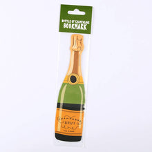 Load image into Gallery viewer, &quot;Champagne bottle-shaped die-cut bookmark&quot;

&quot;Novelty bookmark resembling a champagne bottle&quot;

&quot;Unique die-cut bookmark for book enthusiasts&quot;