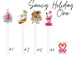 Saucy Holiday - Two Sets - Drin Swizzles - Stir Sticks