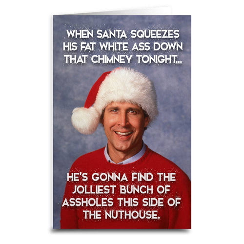 When Santa Squeezes Greeting Card