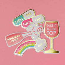 Load image into Gallery viewer, Remaining Fucks - Champagne Bottle - Vinyl Sticker