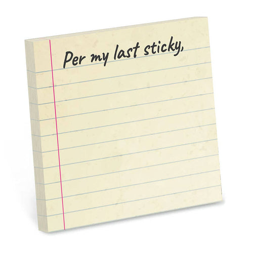 Per My Last Sticky - Funny Sarcastic Sticky Note Pad