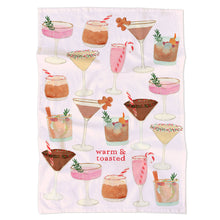 Load image into Gallery viewer, Holiday Cocktails Tea Towel | Holiday Drinks Dish Towel