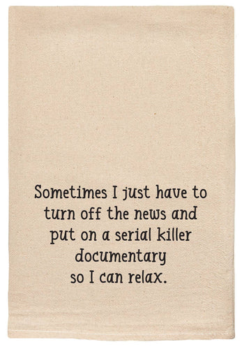 Serial Killer Documentary funny tea towel