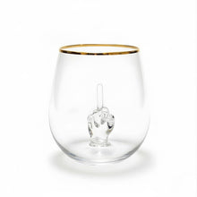 Load image into Gallery viewer, Middle Finger Stemless Wine Glass – Funny Novelty Gift