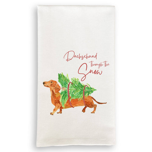 Dachshund Through the Snow: Dishtowel