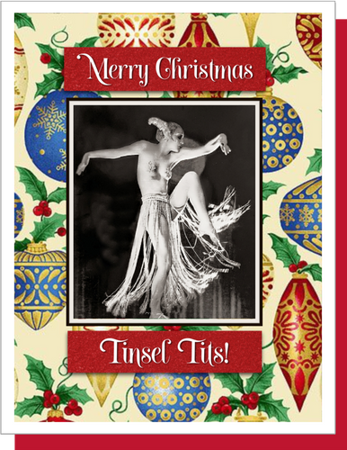 Tinsel Tits Christmas Greeting Card