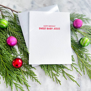 Sweet Baby Jesus Letterpress Greeting Card