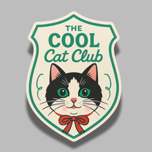 Load image into Gallery viewer, Cool Cat Club Sticker – Retro Cat Vinyl Sticker 