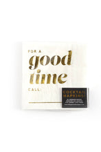 Load image into Gallery viewer, Good Time Call, Funny Gold Foil Celebration Cocktail Napkins