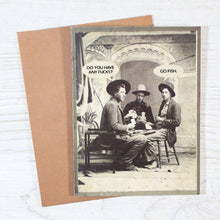 Load image into Gallery viewer, Do You Have Any Fucks? Go Fish - Funny Antique Card