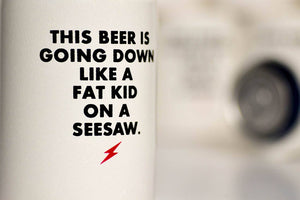 Fat Kid On A Seesaw Vintage Beer Koozie