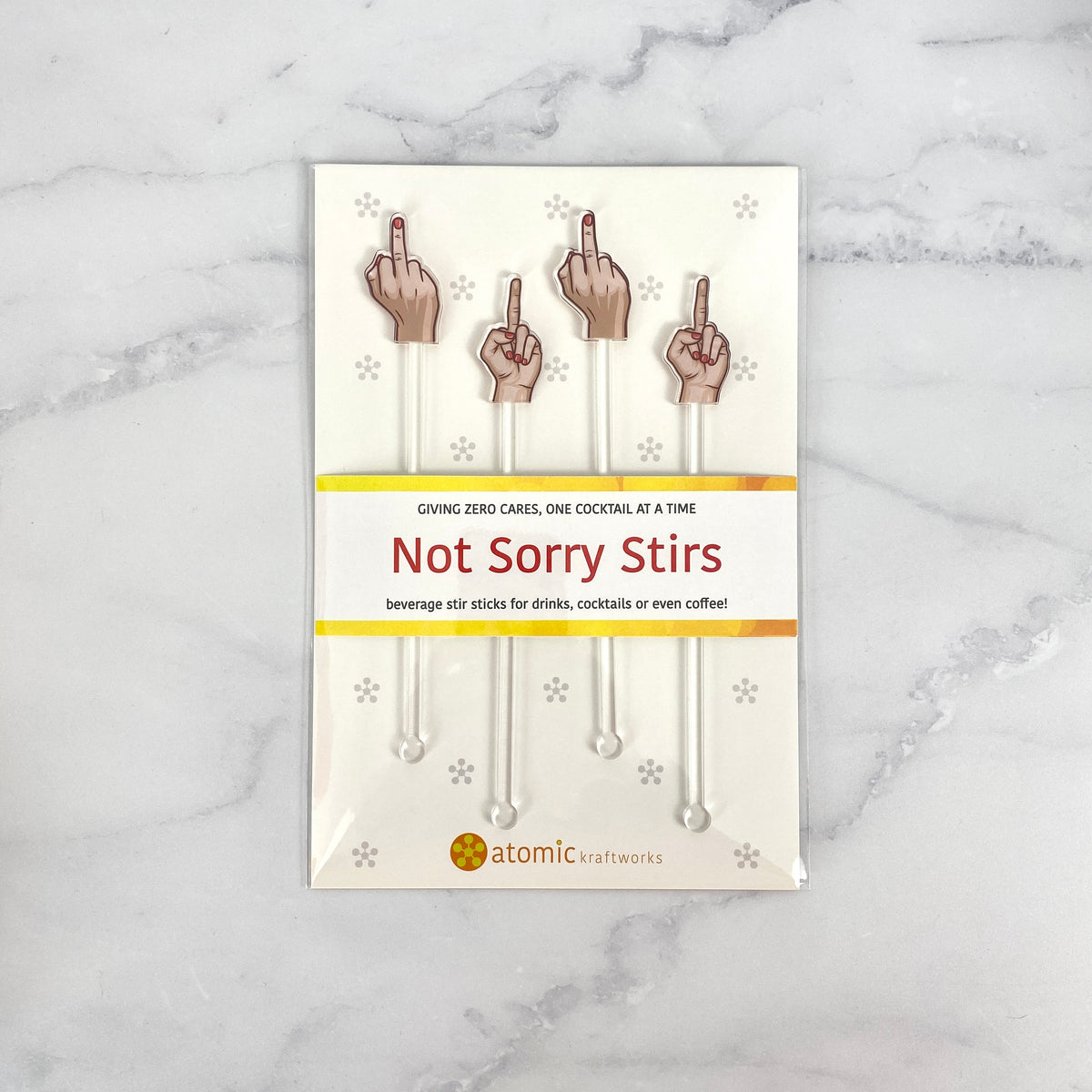 Sorry Not Sorry Middle Finger Stir Sticks | Two Words One Finger