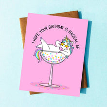 Load image into Gallery viewer, Magical AF Funny Birthday Card - Unicorn Card