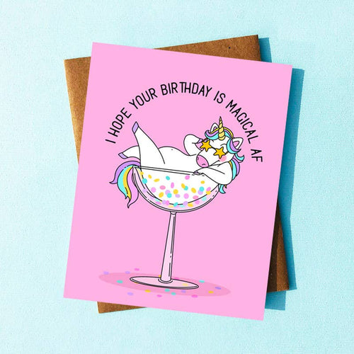 Magical AF Funny Birthday Card - Unicorn Card