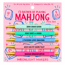 Load image into Gallery viewer, I'd Rather Be Playing Mahjong - Pen Set - Funny Gift
